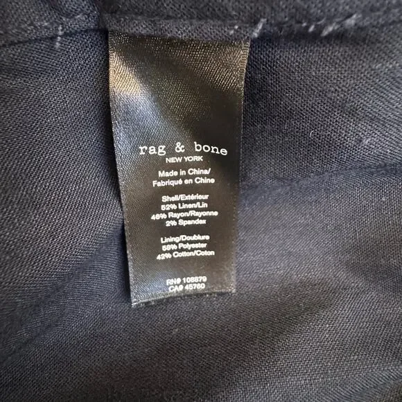 Rag & Bone Piper Linen Jacket Navy SZ L Big Pockets Adjustable Waist NWOT - Picture 11 of 11